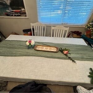 Sage cheesecloth runners (3)